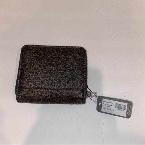 Brand New GUESS Wallet Brown G Logo Clutch NWT Small Coin Pouch Card Tempe SLG - Picture 6 of 6